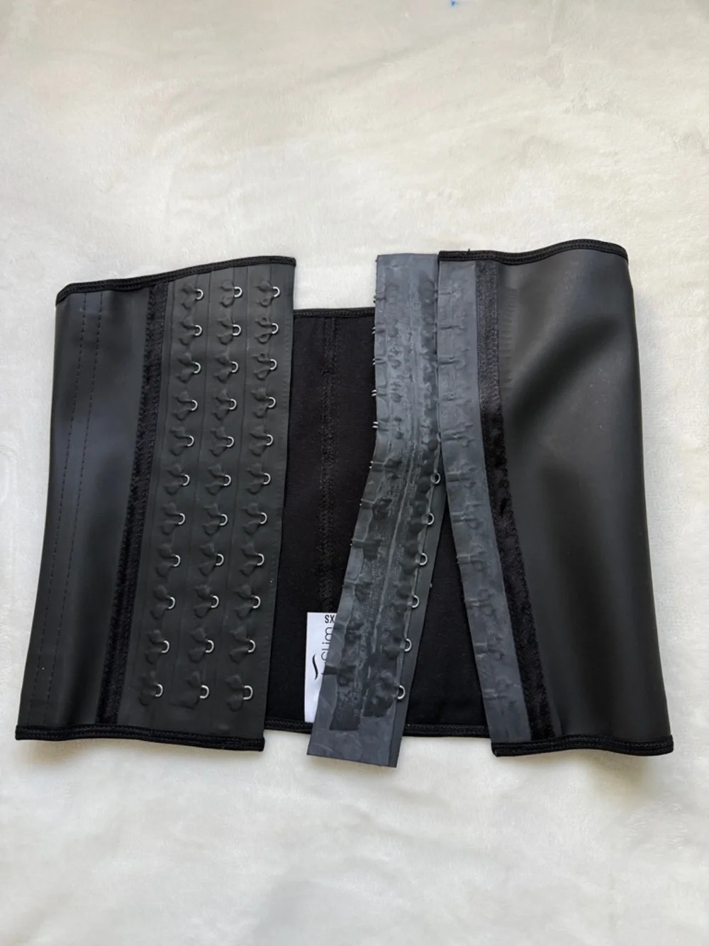 LADY SLIM by NUVOFIT Black Waist Trainer Cincher with Hook Closures SIZE XSMALL
